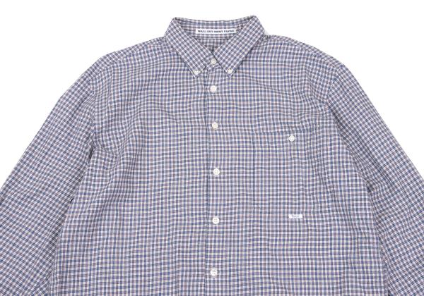 Papas Cotton Check Button-Down Long Sleeve Shirt Blue Size 48M