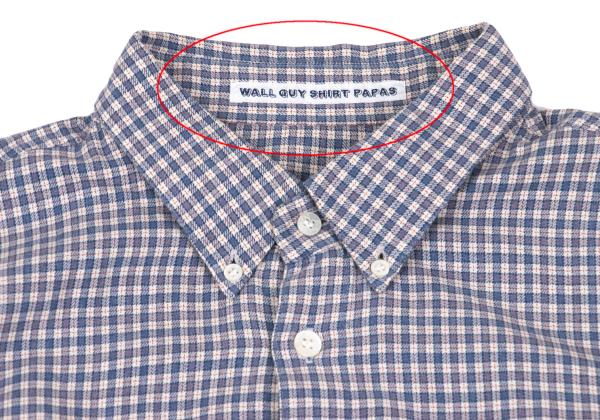 Papas Cotton Check Button-Down Long Sleeve Shirt Blue Size 48M