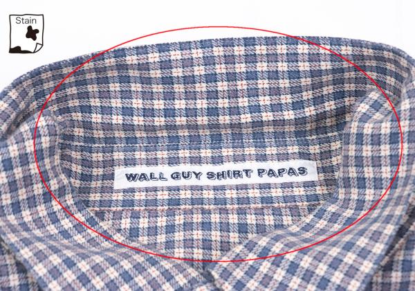 Papas Cotton Check Button-Down Long Sleeve Shirt Blue Size 48M