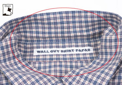 Papas Cotton Check Button-Down Long Sleeve Shirt Blue Size 48M
