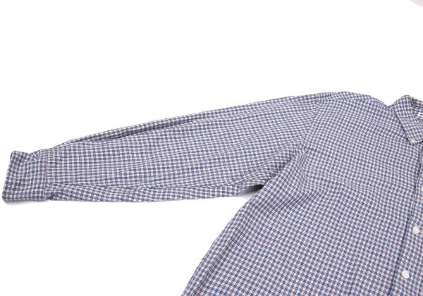 Papas Cotton Check Button-Down Long Sleeve Shirt Blue Size 48M