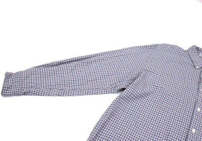 Papas Cotton Check Button-Down Long Sleeve Shirt Blue Size 48M