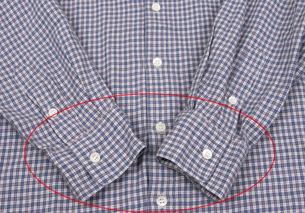 Papas Cotton Check Button-Down Long Sleeve Shirt Blue Size 48M