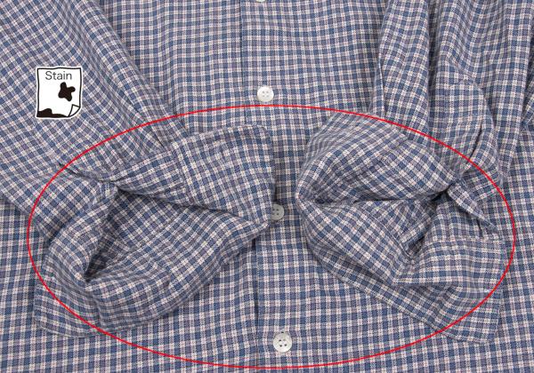 Papas Cotton Check Button-Down Long Sleeve Shirt Blue Size 48M