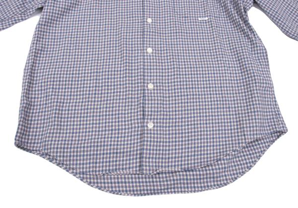 Papas Cotton Check Button-Down Long Sleeve Shirt Blue Size 48M