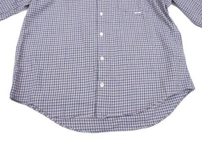 Papas Cotton Check Button-Down Long Sleeve Shirt Blue Size 48M