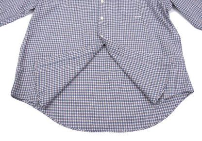 Papas Cotton Check Button-Down Long Sleeve Shirt Blue Size 48M