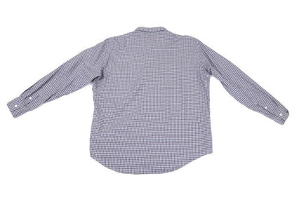 Papas Cotton Check Button-Down Long Sleeve Shirt Blue Size 48M