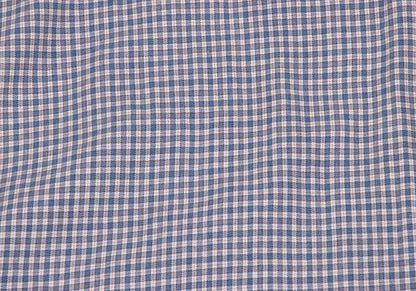 Papas Cotton Check Button-Down Long Sleeve Shirt Blue Size 48M