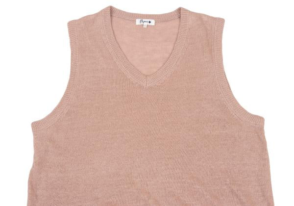 Papas+ Linen Cotton Knit Vest Pink Size L