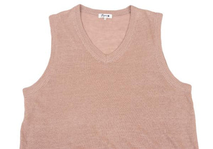 Papas+ Linen Cotton Knit Vest Pink Size L