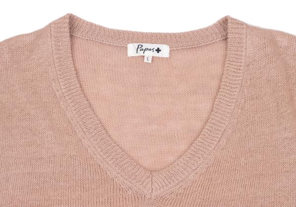 Papas+ Linen Cotton Knit Vest Pink Size L