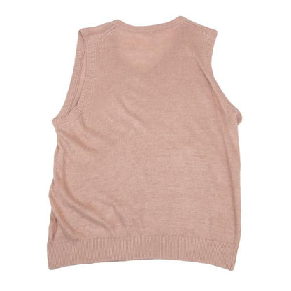Papas+ Linen Cotton Knit Vest Pink Size L