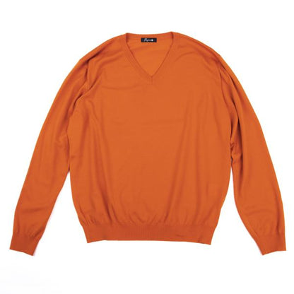 Papas+ Wool V-Neck Knit Sweater Orange Size L