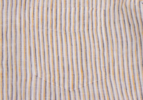 Papas+ Linen Off-White/Yellow/Navy Stripe Shirt Size L
