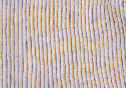 Papas+ Linen Off-White/Yellow/Navy Stripe Shirt Size L