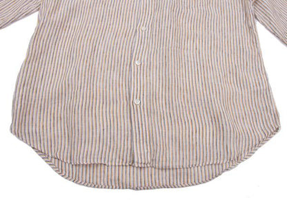 Papas+ Linen Off-White/Yellow/Navy Stripe Shirt Size L