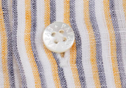Papas+ Linen Off-White/Yellow/Navy Stripe Shirt Size L