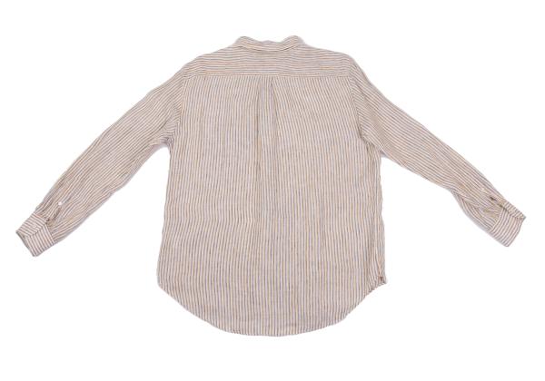Papas+ Linen Off-White/Yellow/Navy Stripe Shirt Size L