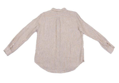 Papas+ Linen Off-White/Yellow/Navy Stripe Shirt Size L