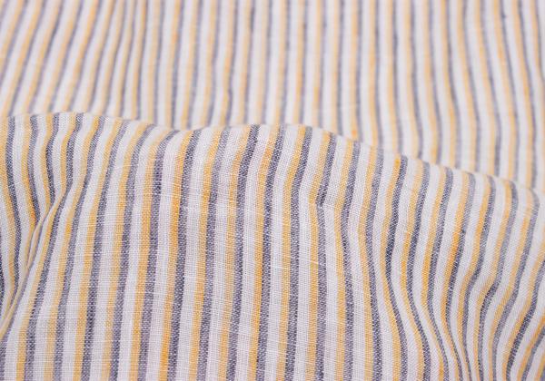 Papas+ Linen Off-White/Yellow/Navy Stripe Shirt Size L