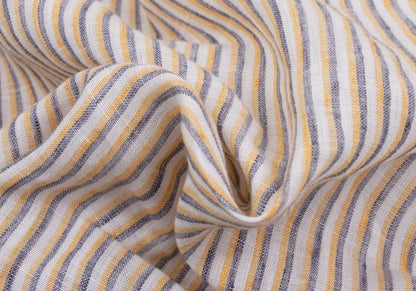 Papas+ Linen Off-White/Yellow/Navy Stripe Shirt Size L