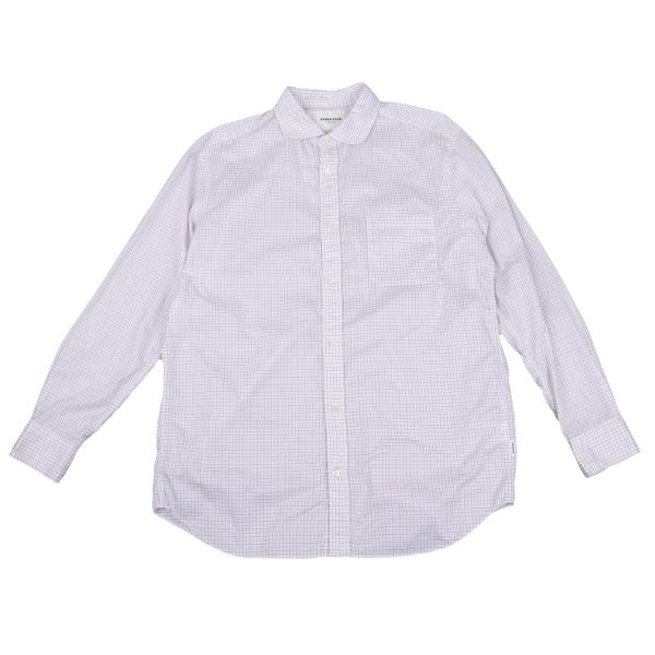 Papas+ Cotton Graph Check Shirt White Red Navy Size L