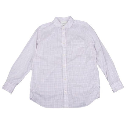 Papas+ Cotton Graph Check Shirt White Red Navy Size L