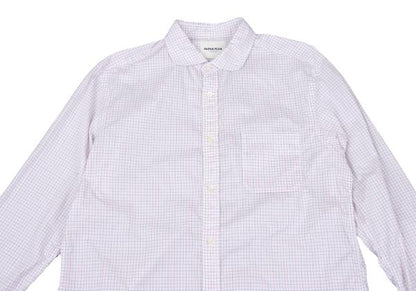 Papas+ Cotton Graph Check Shirt White Red Navy Size L