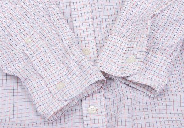 Papas+ Cotton Graph Check Shirt White Red Navy Size L