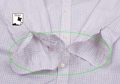 Papas+ Cotton Graph Check Shirt White Red Navy Size L
