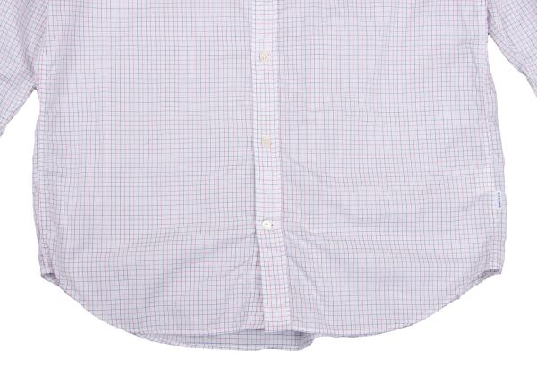Papas+ Cotton Graph Check Shirt White Red Navy Size L