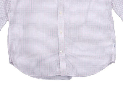 Papas+ Cotton Graph Check Shirt White Red Navy Size L