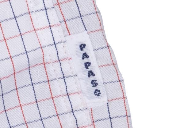 Papas+ Cotton Graph Check Shirt White Red Navy Size L