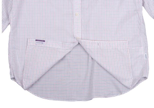 Papas+ Cotton Graph Check Shirt White Red Navy Size L
