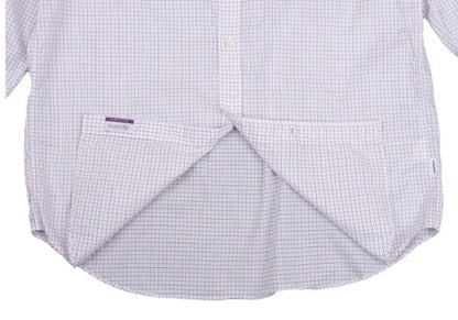 Papas+ Cotton Graph Check Shirt White Red Navy Size L