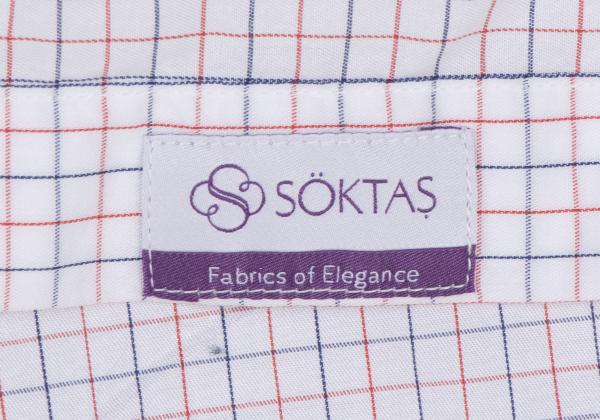 Papas+ Cotton Graph Check Shirt White Red Navy Size L