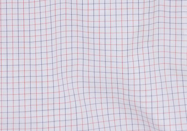 Papas+ Cotton Graph Check Shirt White Red Navy Size L