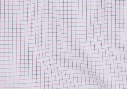 Papas+ Cotton Graph Check Shirt White Red Navy Size L