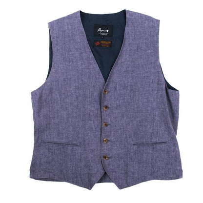 Papas LEOMASTER Linen Gilet Purple Size L
