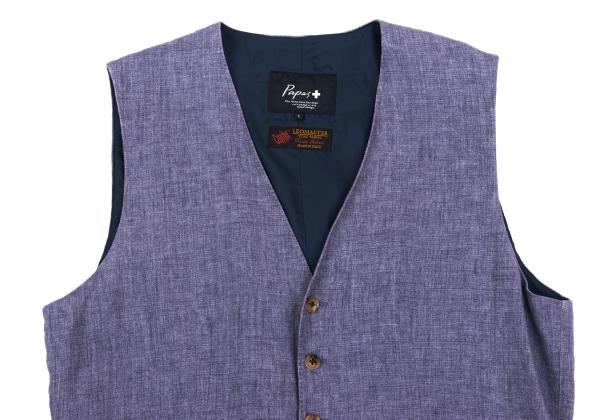 Papas LEOMASTER Linen Gilet Purple Size L