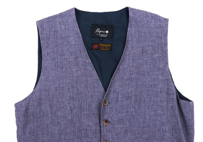 Papas LEOMASTER Linen Gilet Purple Size L