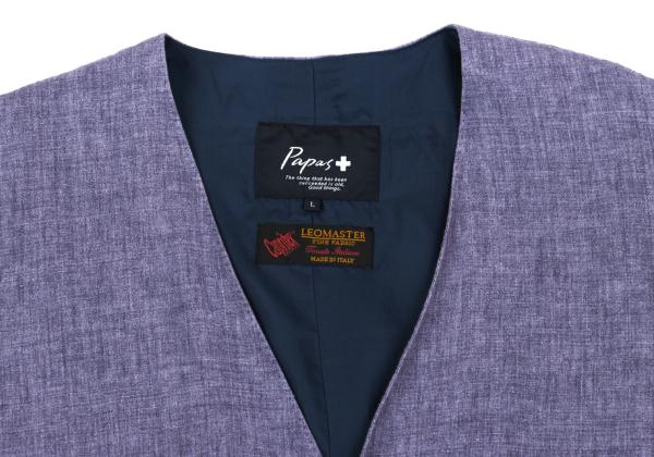 Papas LEOMASTER Linen Gilet Purple Size L