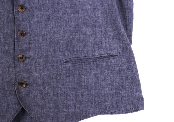 Papas LEOMASTER Linen Gilet Purple Size L