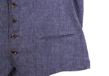 Papas LEOMASTER Linen Gilet Purple Size L
