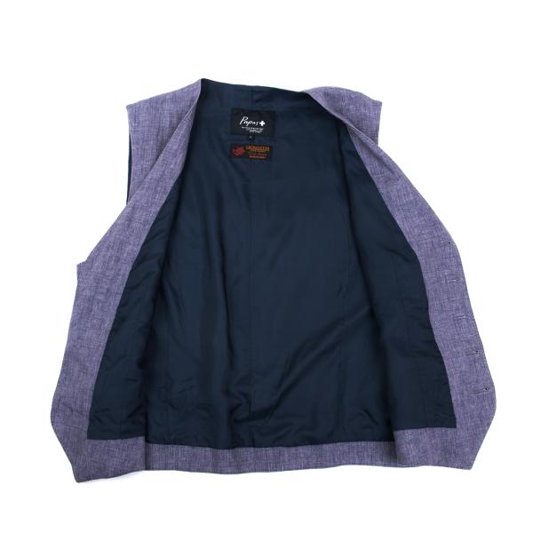 Papas LEOMASTER Linen Gilet Purple Size L