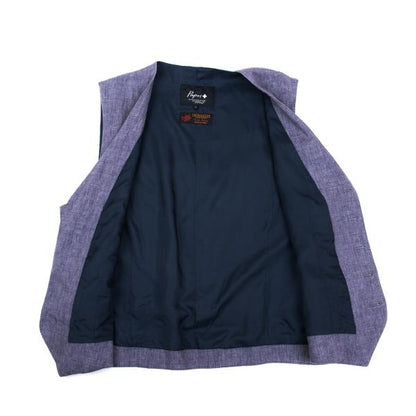 Papas LEOMASTER Linen Gilet Purple Size L