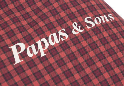 PAPAS&SONS Nylon Check Detachable Hood Coat Red Size 50L