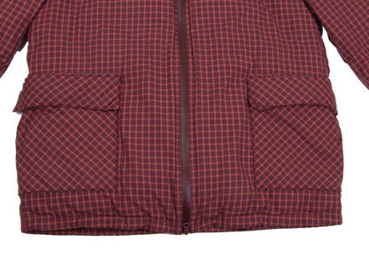 PAPAS&SONS Nylon Check Detachable Hood Coat Red Size 50L