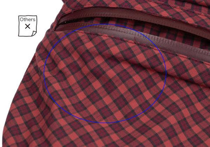PAPAS&SONS Nylon Check Detachable Hood Coat Red Size 50L